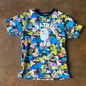 Bape multi color camo T-shirt size M
